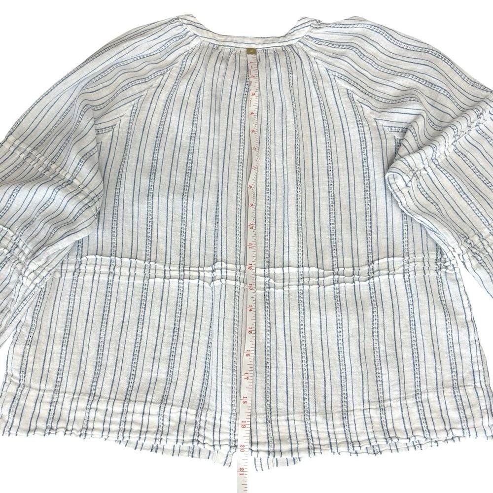 Rails Frances Sonoma Stripe Sz M Balloon Sleeve  Button Down Linen Blend - Picture 13 of 16